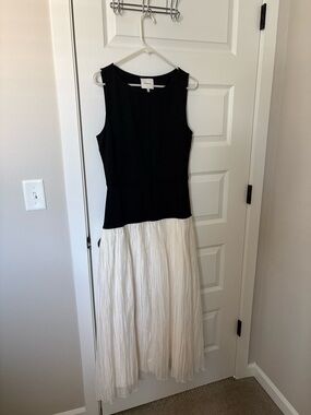 Reformation Black and White Sleeveless Maxi Dress